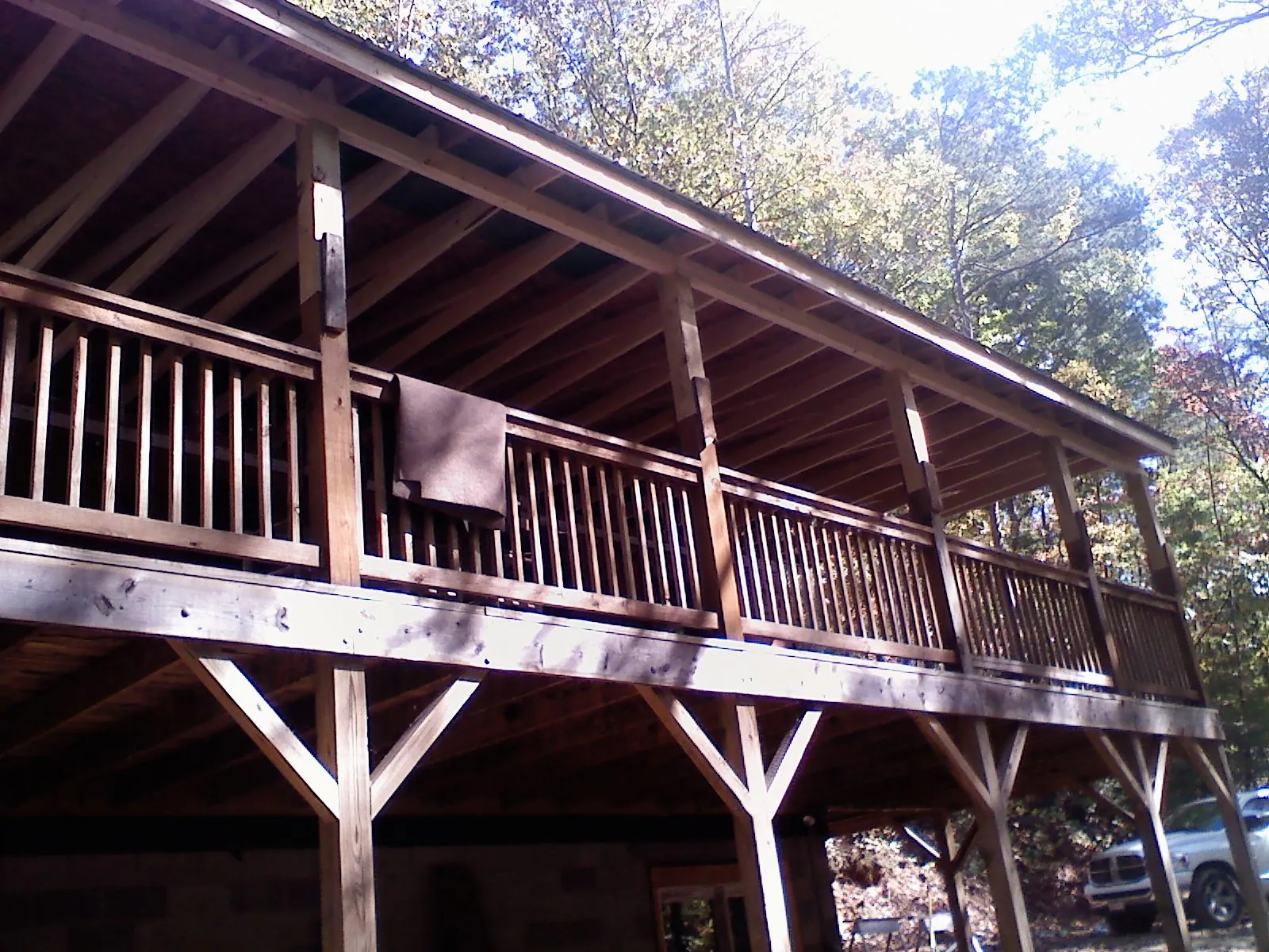 Timber framing under a new elevated porch and deck — Roof Leak Repair in Flagstaff by Roofing Brothers